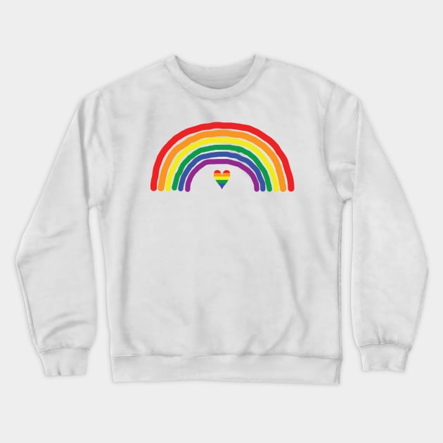 Rainbow and Heart Color like Pride Flag Crewneck Sweatshirt by ellenhenryart